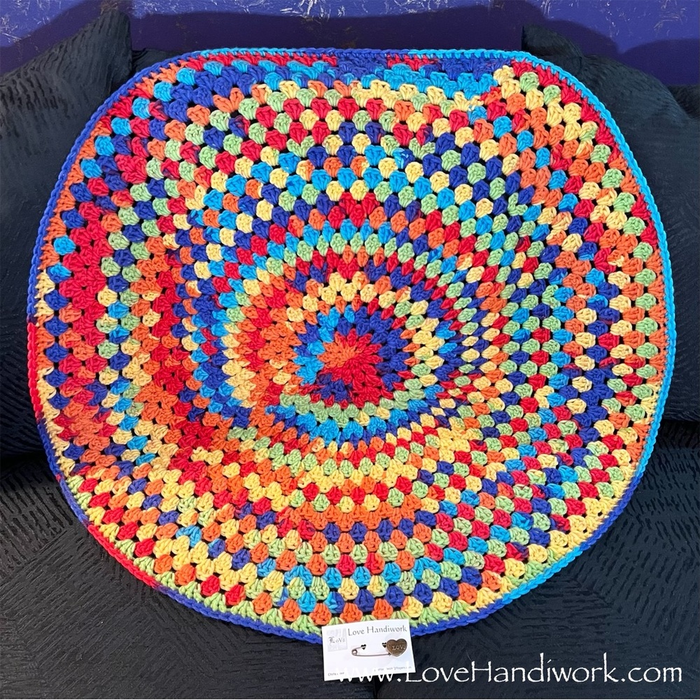 NEW Rainbow Mandala Bulky Baby Blanket